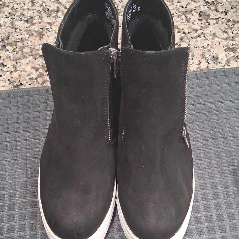 Time and Tru Black Sneaker Bootie